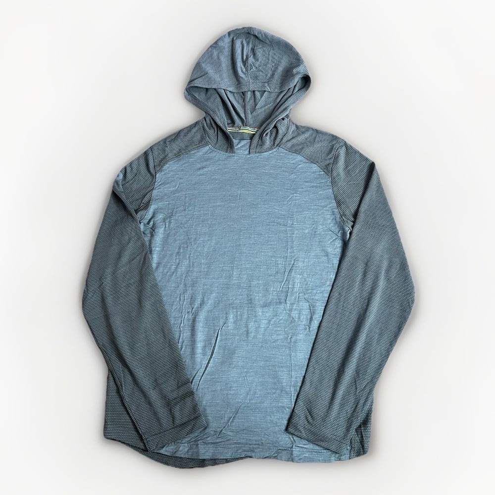 Smartwool Active Mesh Hoodie Mens Medium Gray Merino Base Layer Lightweight